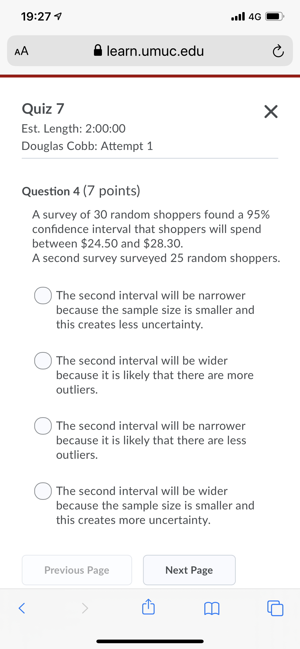 Please help answer question 4 19:27 'V ..II 4G C} AA 3