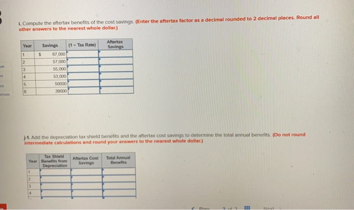 MACRS depreciation. Assume the new equipment would provide the following stream of
