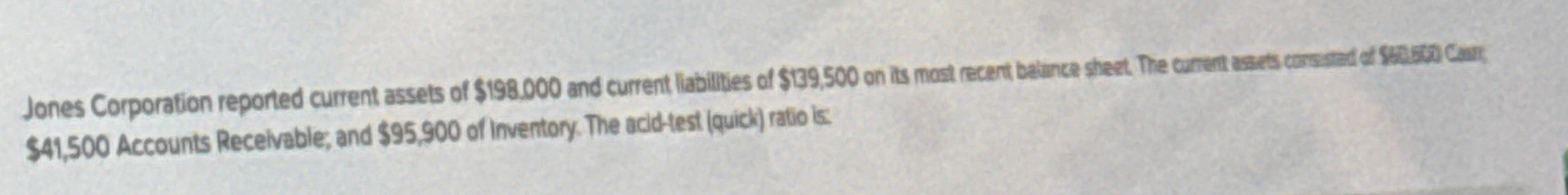  jonas corporation acid test ratio 