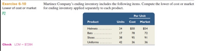  please help me with those 2 questions Exercise 6-10 Lower of