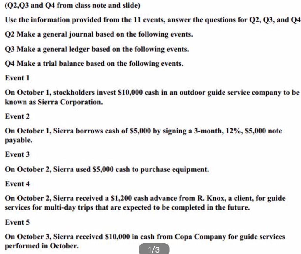  (Q2,Q3 and Q4 from class note and slide) Use the information