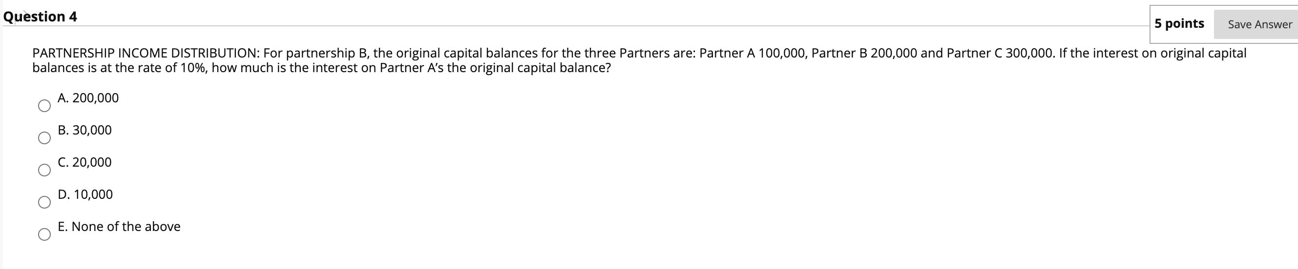 A, B and C. If the total total partners salary allowances are