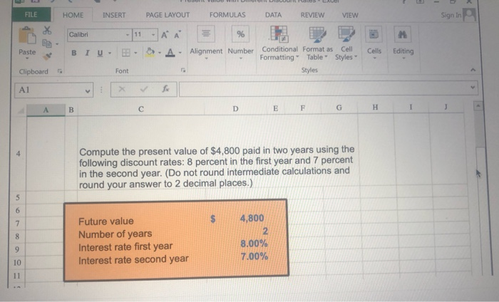  could you please answer in formulas FILE HOME INSERT DATA REVIEW