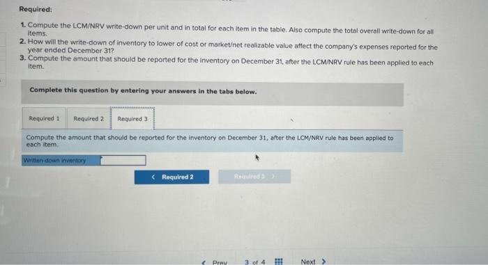 recorded at its total cost of $14,525. Information about its inventory items