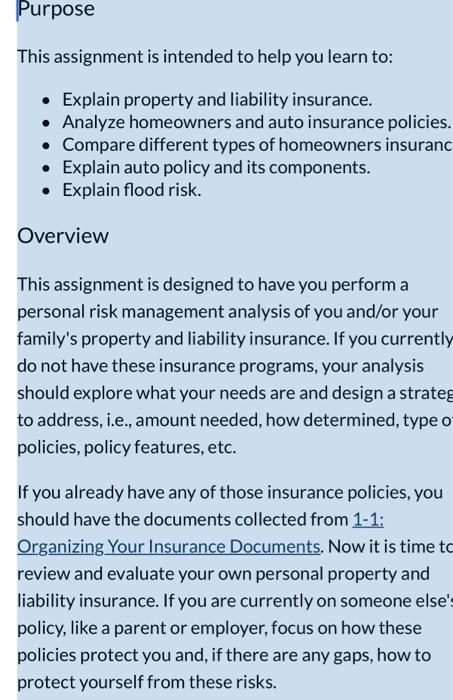  Purpose This assignment is intended to help you learn to: Explain