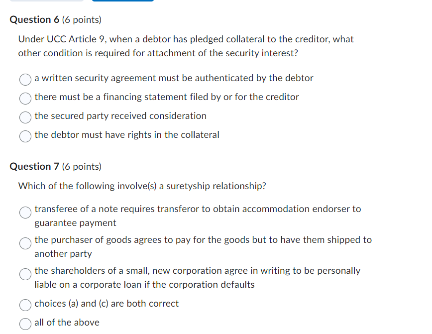 Under UCC Article 9, when Under UCC Article 9, when a debtor