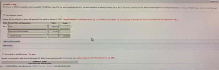  On Jan 10 Decode 170 SARASOTA CORO Ea Your answer is