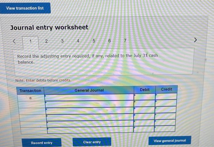 as soon as possible please Journal entry worksheet 67 Record the adjusting
