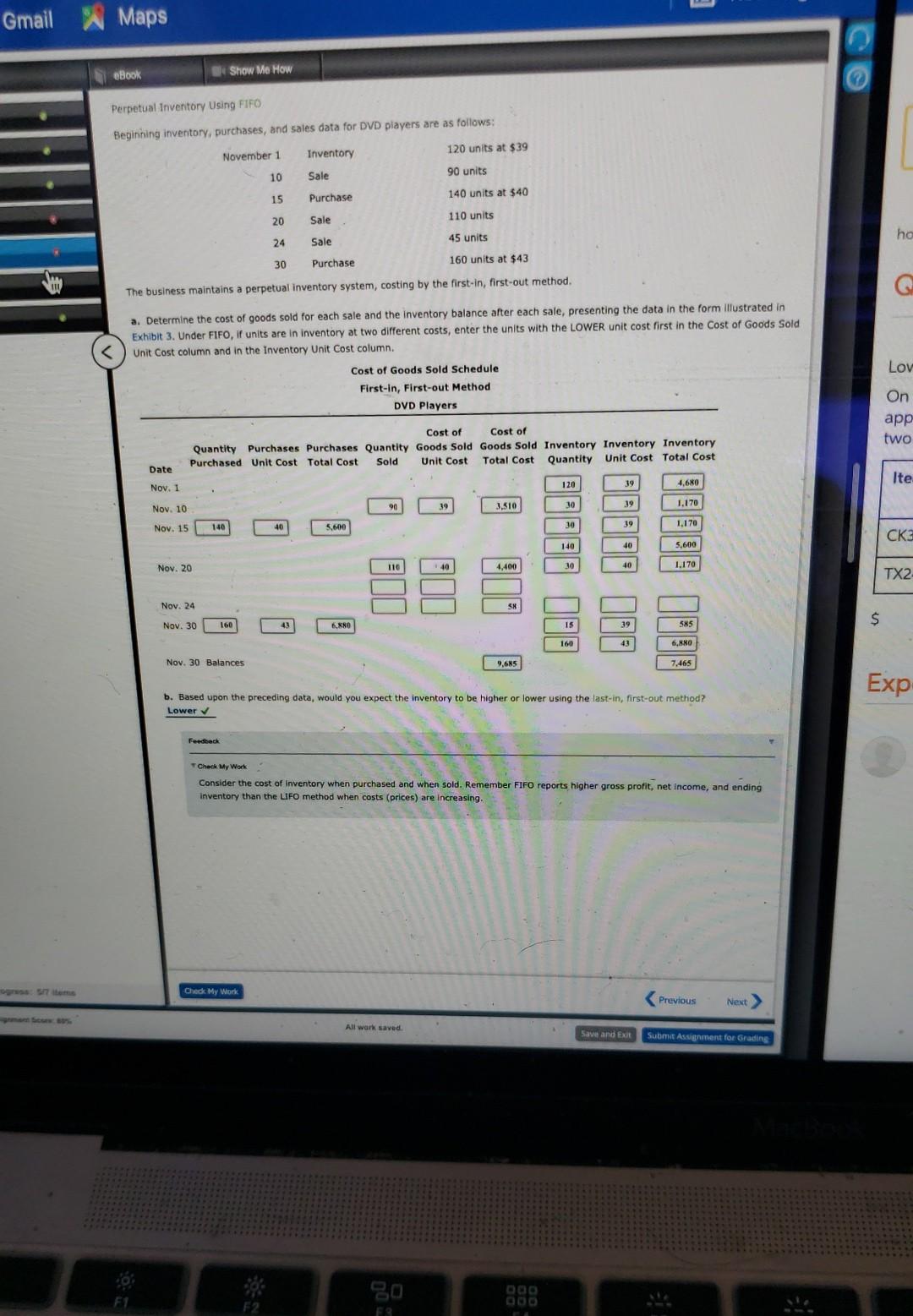 Gmail Maps eBook Show Me How Perpetual Inventory Using FIFO Beginning