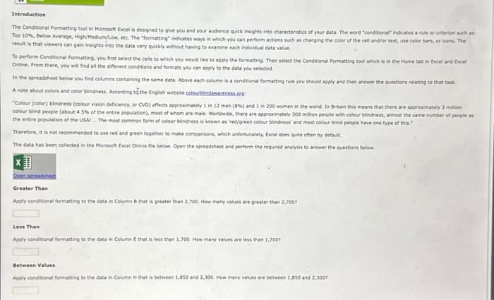  Introduction Top 10N, Below Average, High/Medium/Low, etc. The "formatting" indeates ways