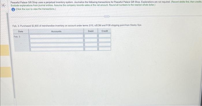  please help me solve this Peacotul Palace Git Shop uses a