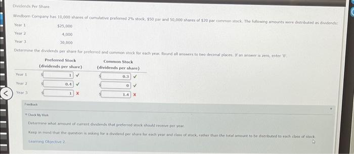 please help how to solve it Dwidends Per Share Windbor Company has
