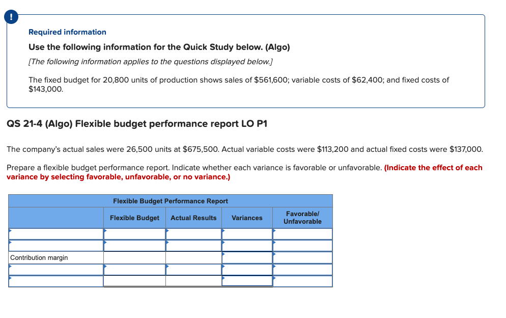 Required information Use the following information for the Quick Study below.