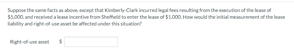 The following information pertains to this lease agreement. 1. The agreement requires