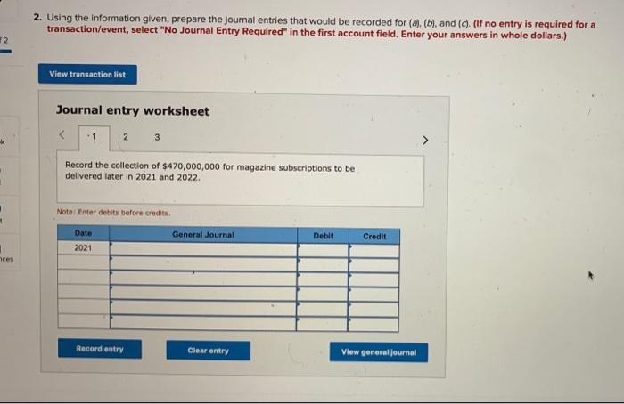Revenue [LO 10-2] Sed Help Save & Exif Required information E10-6 (Algo)