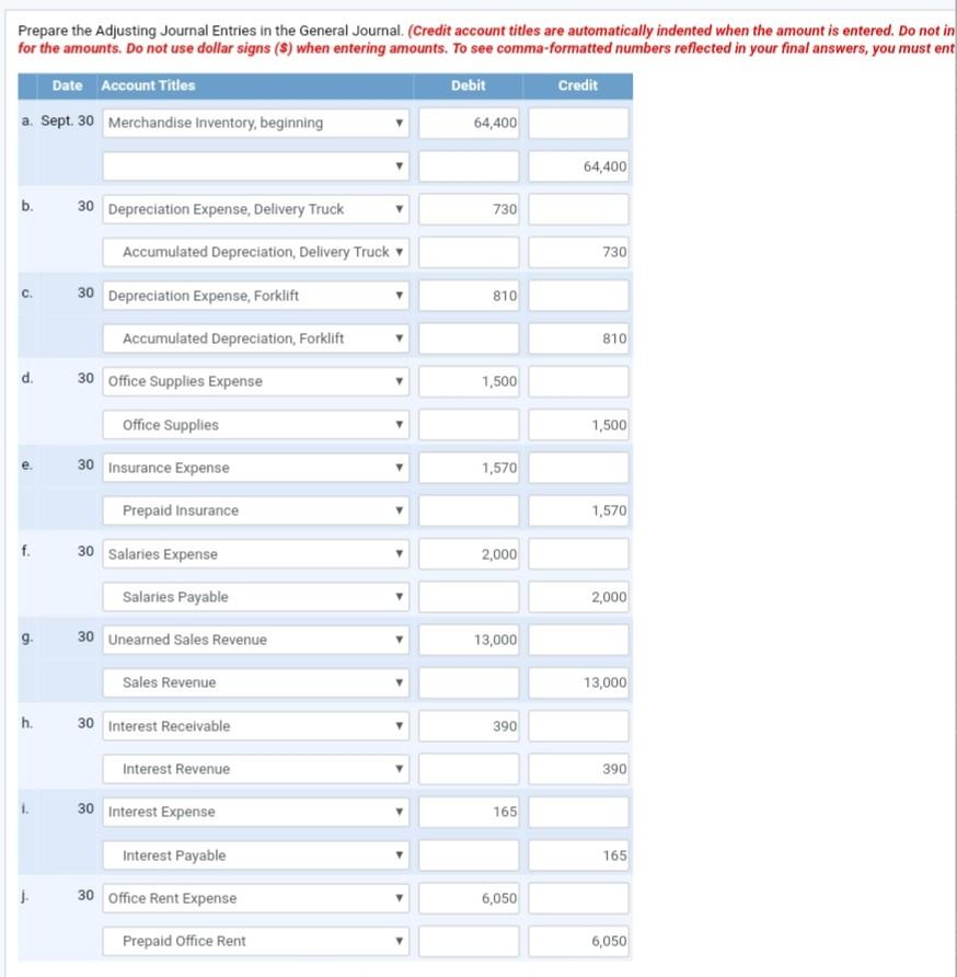 September 30, 2016, the end of the fiscal year, for Diaz Company