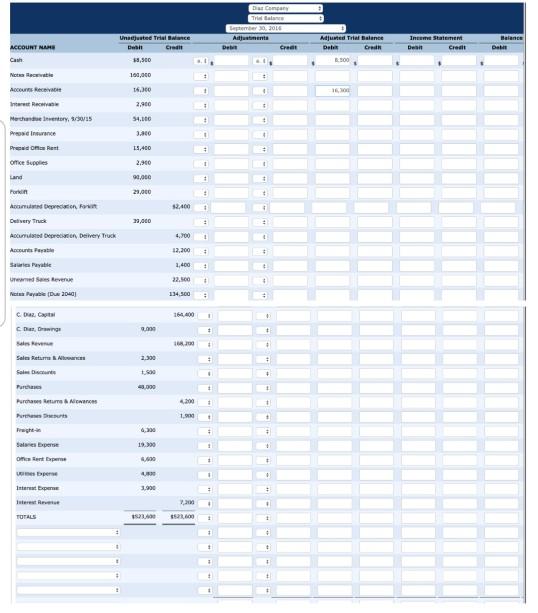 were as follows: Merchandise Inventory taken on September 30 was $64,400. b.