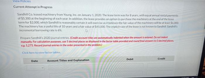 how do i do this? View Policies Current Attempt in Progress Sandhill