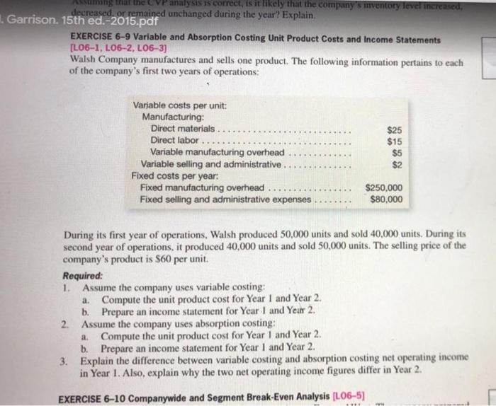  analysis is correct, is it likely that the company s inventory