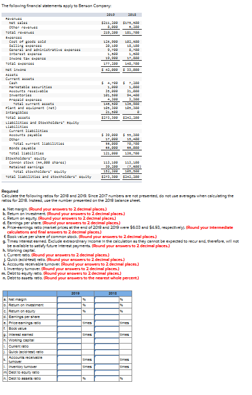 Use formulas provided, answer all questions correctly with a chart. The following
