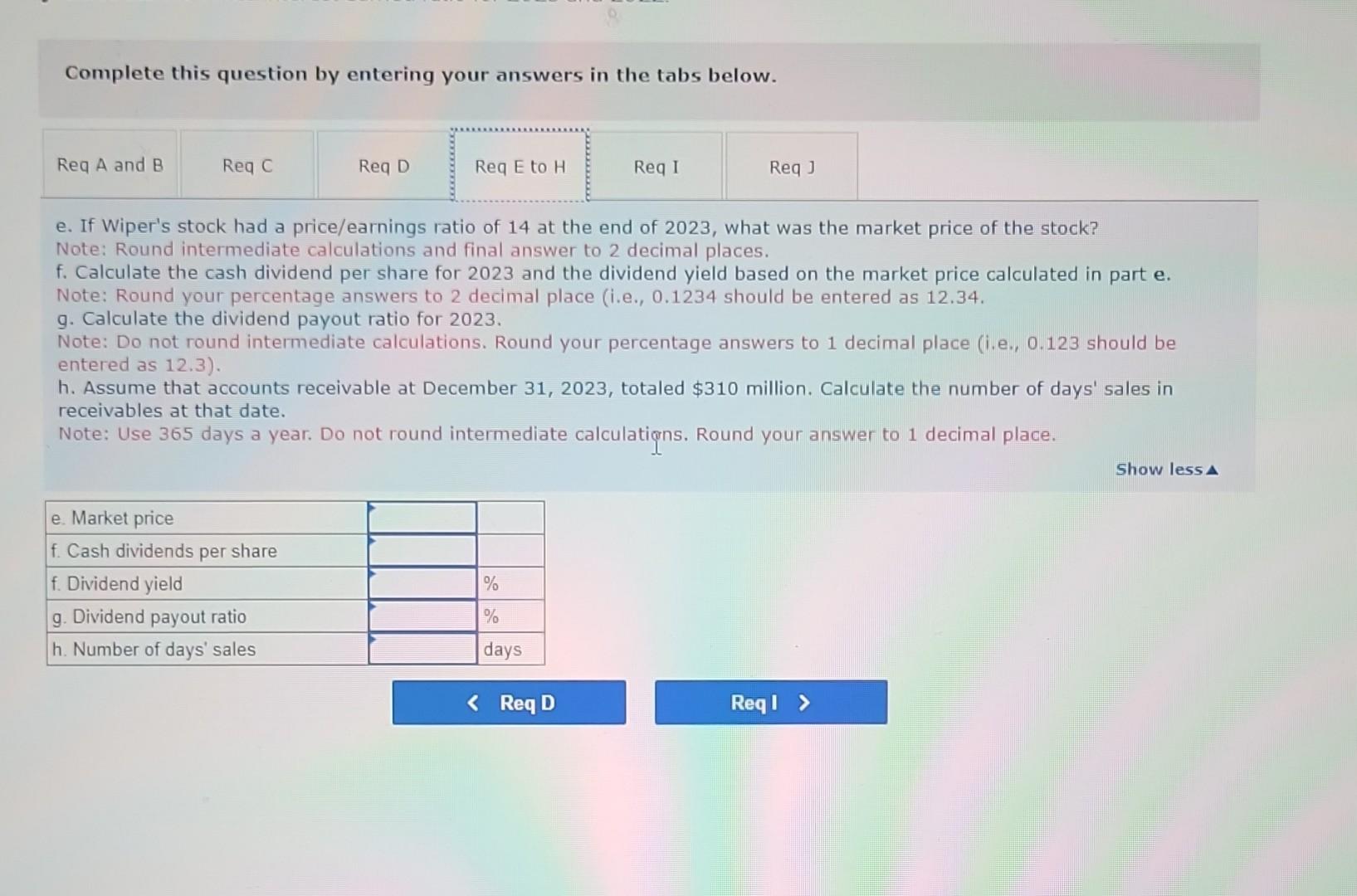 the current ratio for each of the past three years. d. Calculate