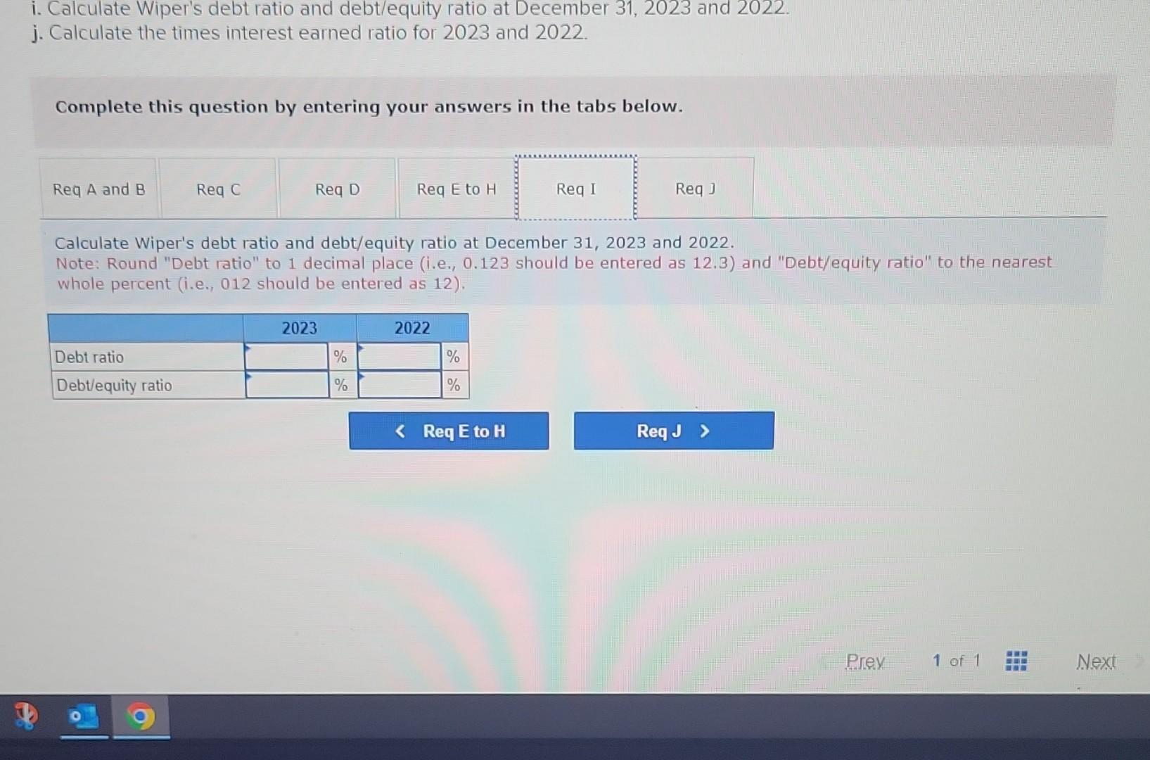 earnings per share for 2023 and 2022. e. If Wiper's stock had