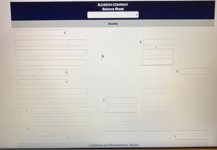 statements of Blossom Company at December 31, 2022. Buildings Accounts receivable Prepaid