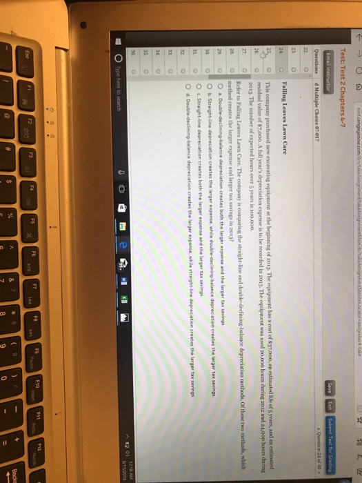  Test: Test 2 Chapters 4-7 in 244f 40 22. O 24