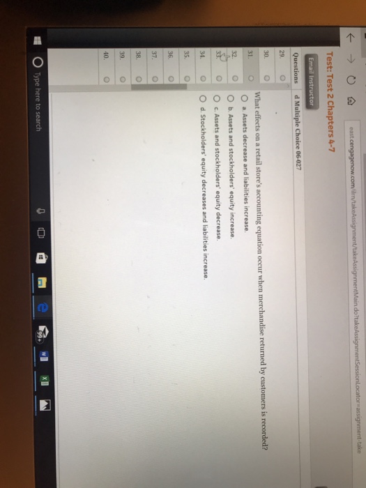  do?t Test: Test 2 Chapters 4-7 Questions d Multiple Choice 06-027