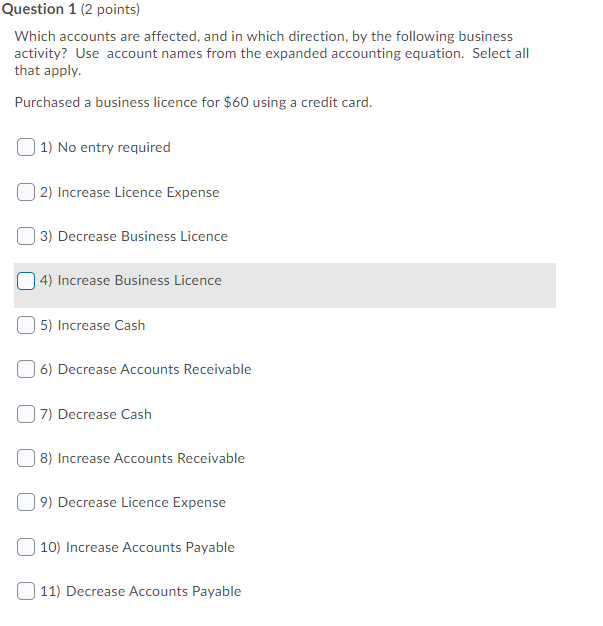 PLEASE ANSWER ASAP Question 1 (2 points) Which accounts are affected, and