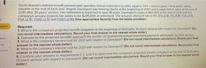 of 2021 (after 14 years' service) with respect to Davenport? (Do not