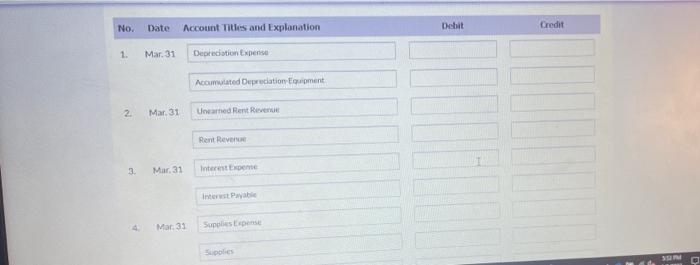 in the debit and credit and how you got the answer please