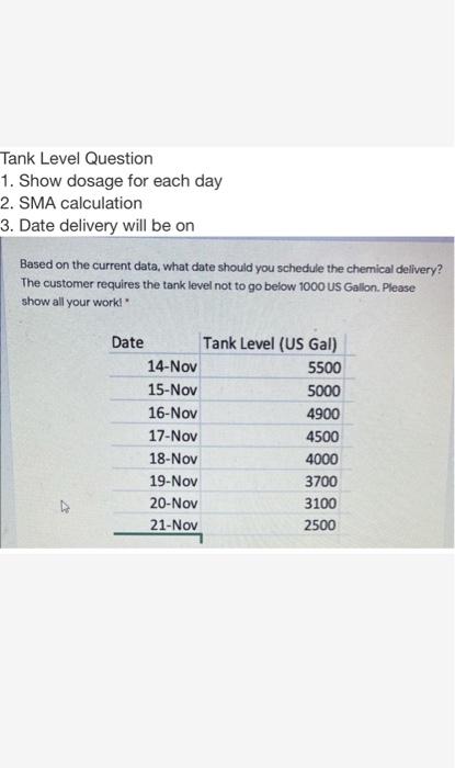 please solve it as soon as possible Tank Level Question 1. Show