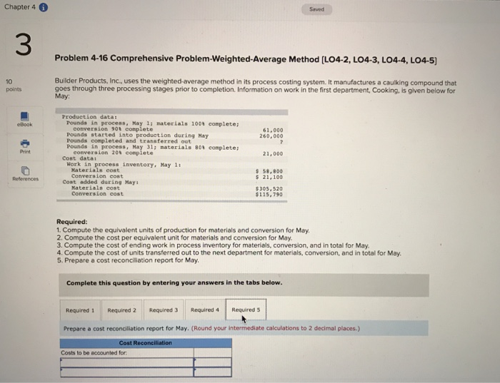 on work in the first department, Cooking, is given below for May: