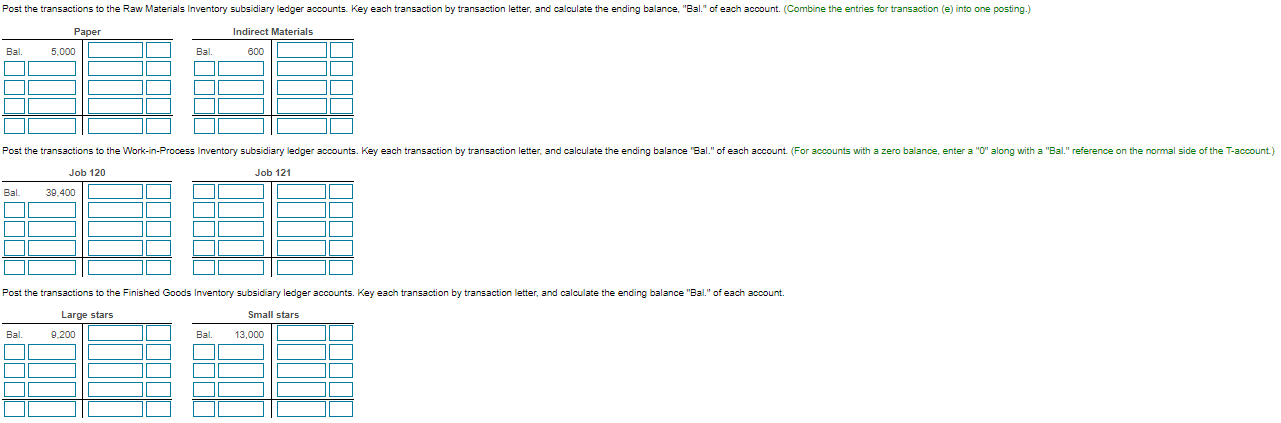 Accounts Debit Credit C. d. Materials purchased on credit: Paper, $27,700; indirect
