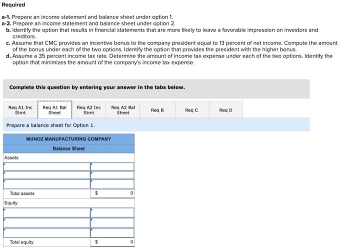 helpful with the answer! Munoz Manufacturing Company (CMC) was started when it