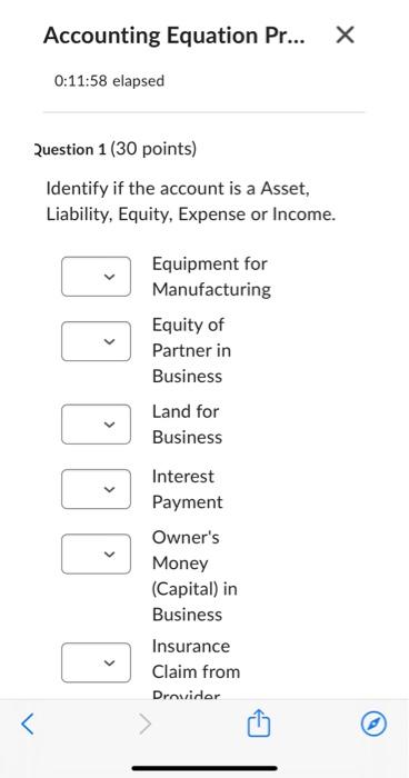 Accounting Equation Pr... 0:11:58 elapsed