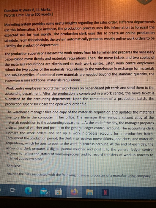  Question 4: Week 8, 11 Marks. [Words Limit: Up to 300
