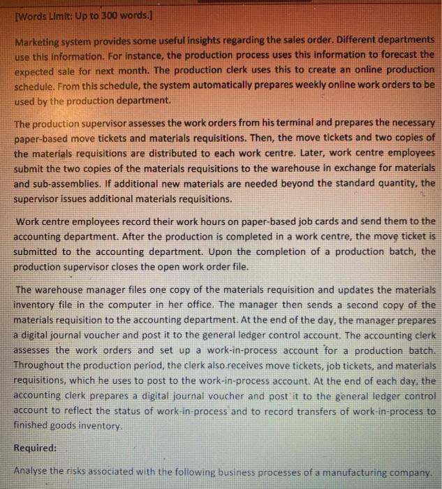 words.] Marketing system provides some useful Insights regarding the sales order. Different