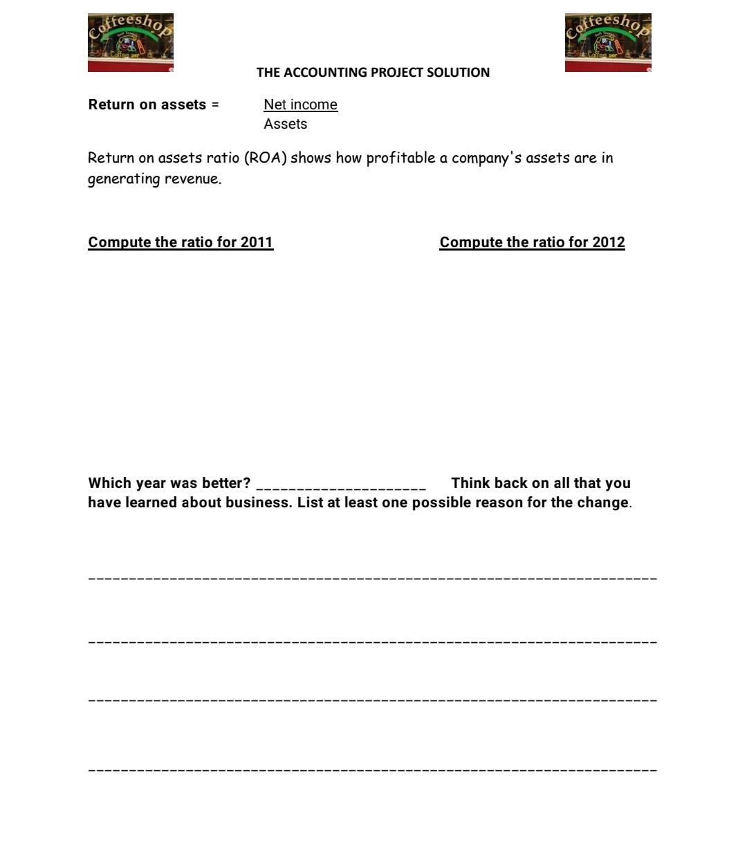 company, the Soft Temple Coffeeshop. The completed P&L and Balance Sheets for