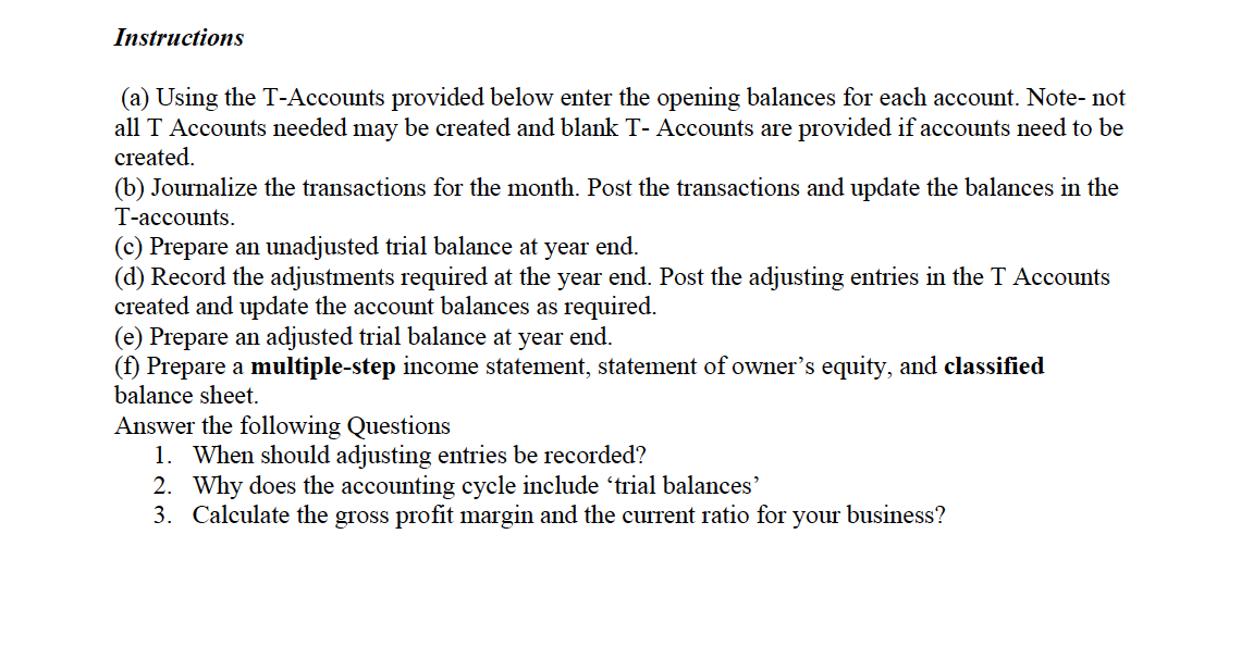2. Why does the accounting cycle include 'trial balance" 3. Calculate the