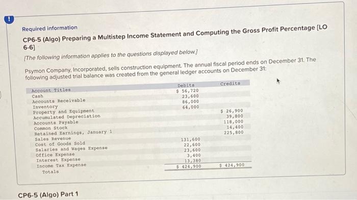 1. Prepare a multistep income statement that would be used for external