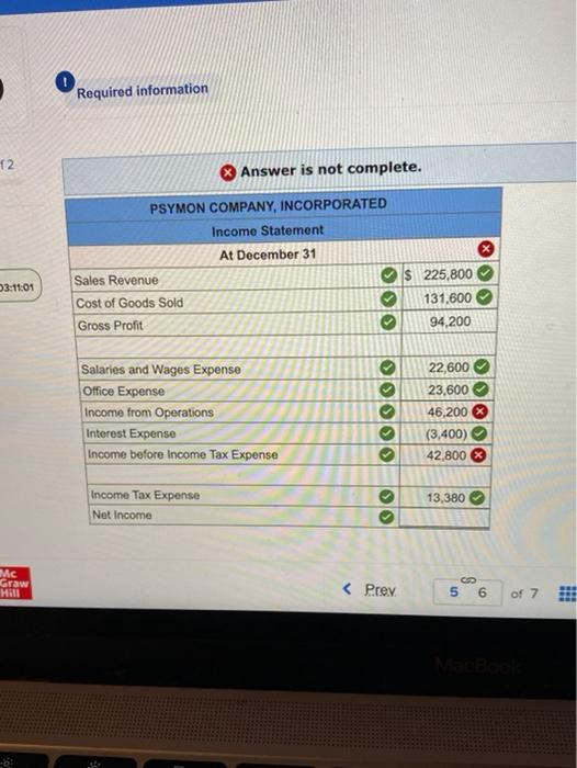 reporting purposes. ! Required information CP6-5 (Algo) Preparing a Multistep Income Statement