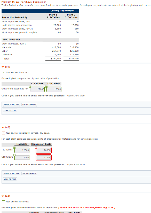 Need help for part (b) Problem 16-3A (Part Level Submission) Thakin