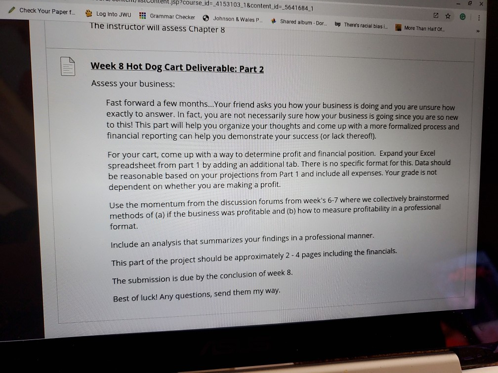 needs help putting the profit and financial position need help on determining