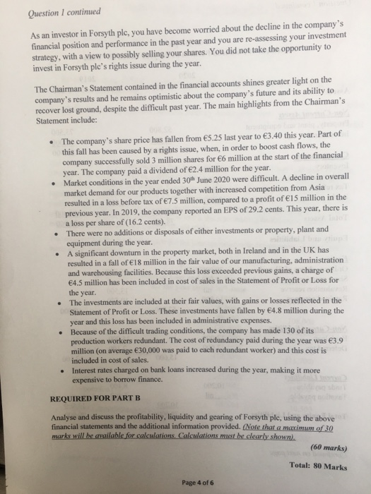 performing an accounting analysis. (12 marks) (11) Outline the content of a