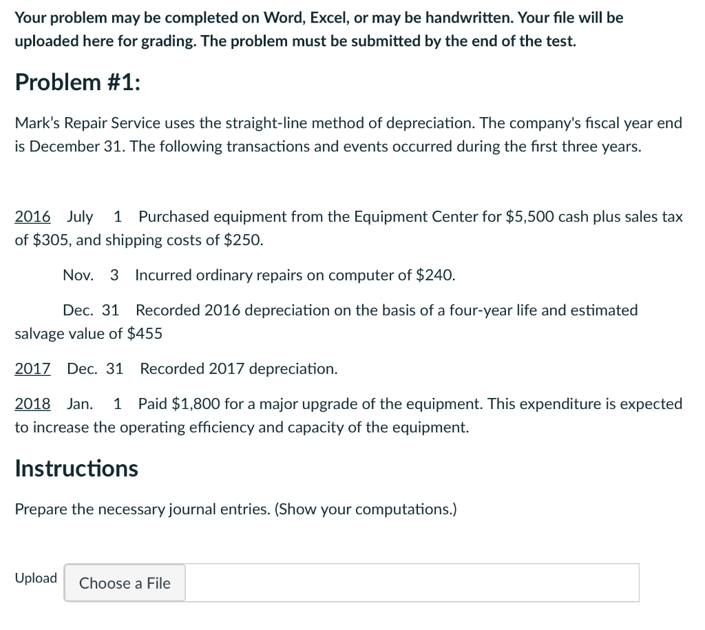 Your problem may be completed on Word, Excel, or may be