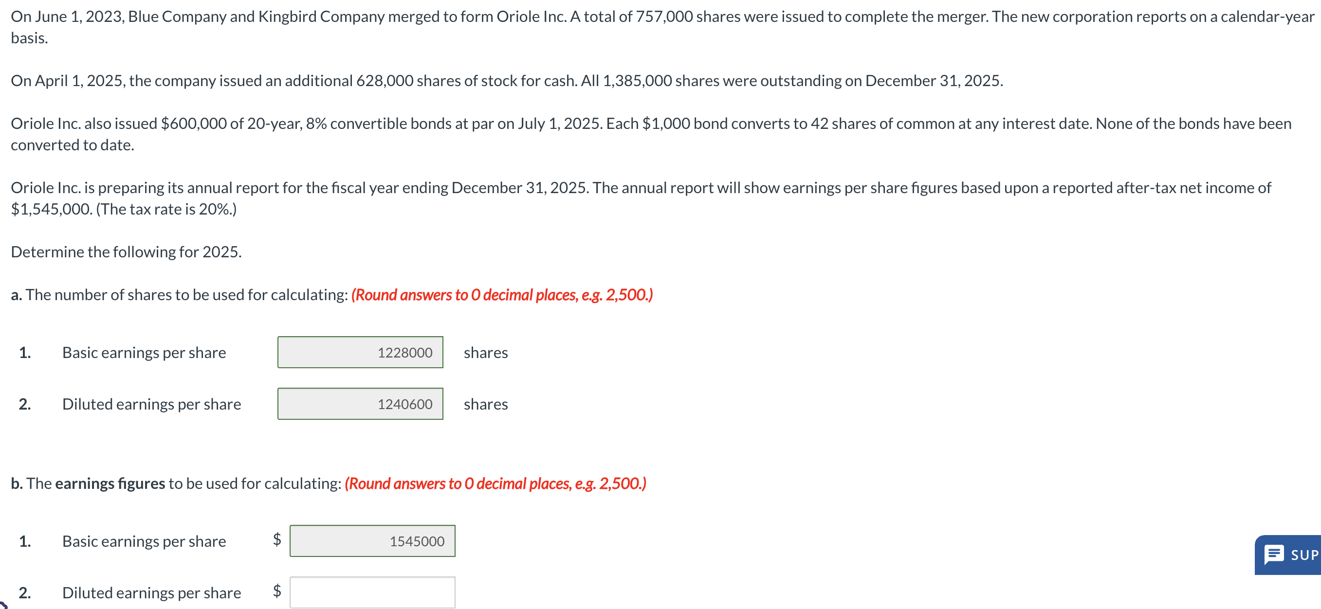  On June 1,2023, Blue Company and Kingbird Company merged to form