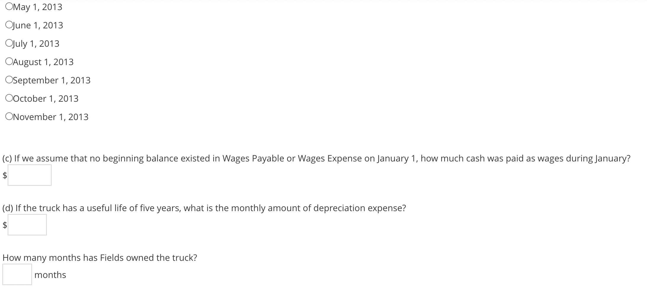 are shown below as of January 31, 2014; adjusting entries have already