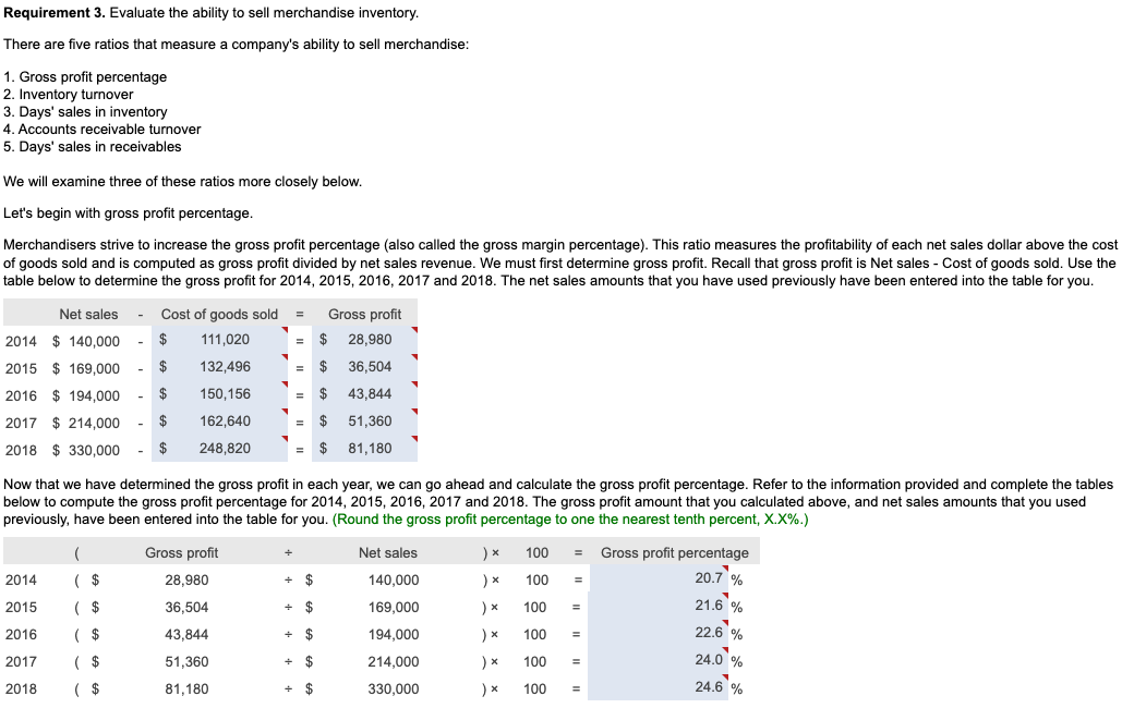 Requirement 1. Compute the trend analysis for net sales and net income